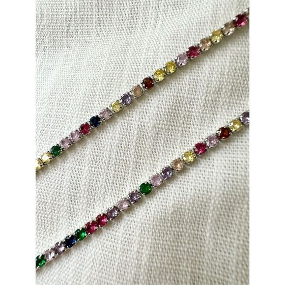 Set of 2 Rainbow Cubic Zirconia tennis bracelet - Picture 3 of 4